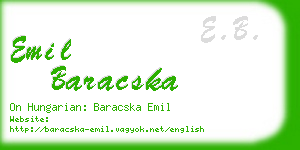 emil baracska business card